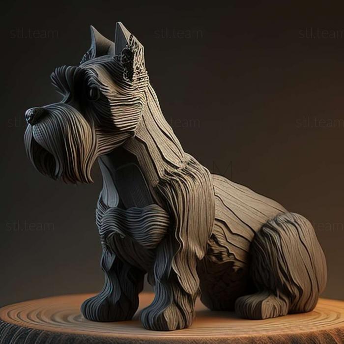 3D model Zwergschnauzer dog (STL)